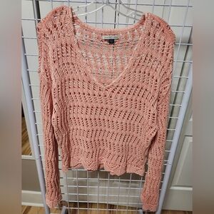 American Eagle Outfitters Coral V-Neck Sweater